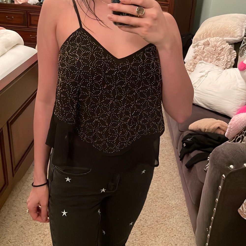 Chiffon black bebe top